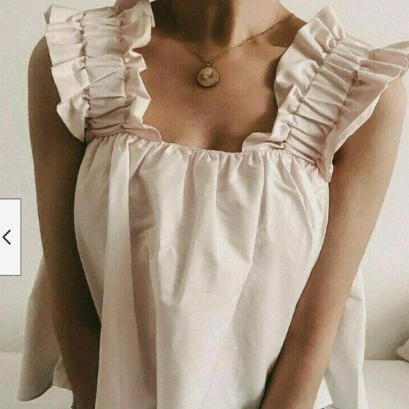 Zara Pink Ruffled Sleeveless Top, Size XS NWT - Picture 5 of 6
